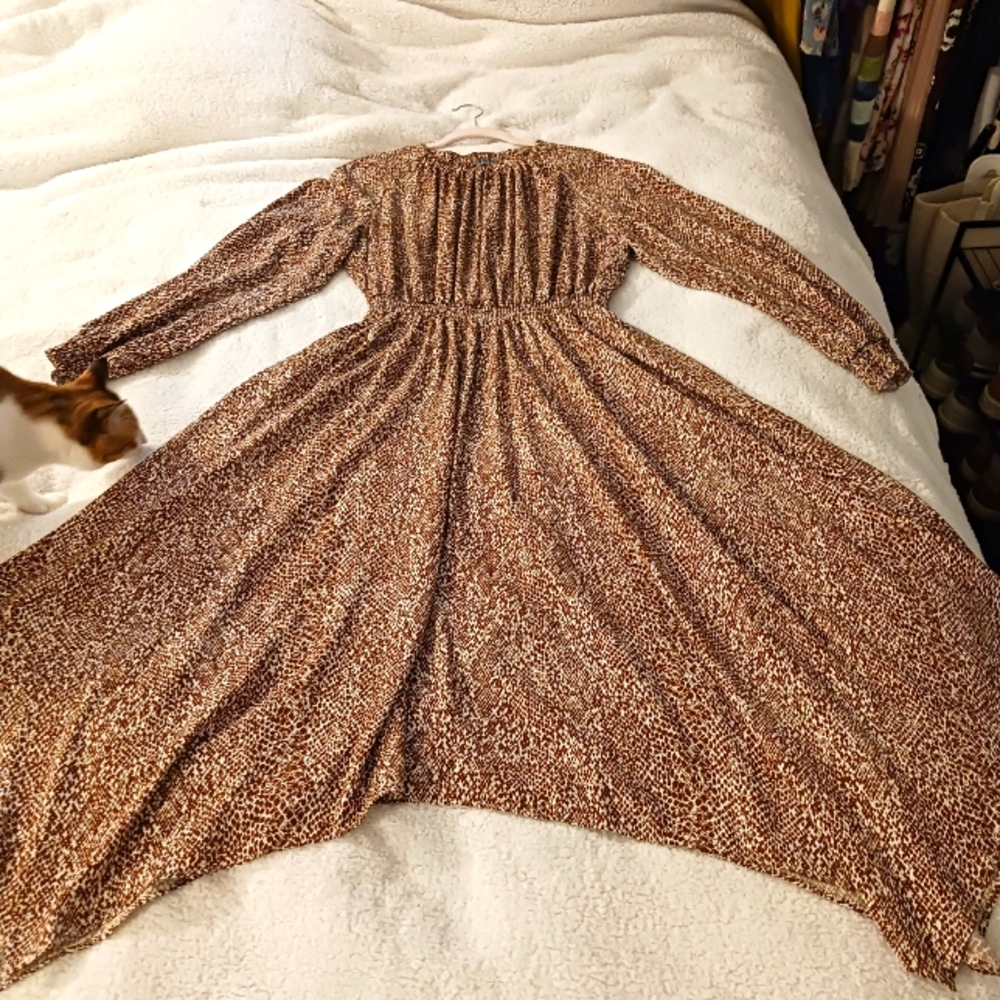 Plus Size Principles Debenhams Animal Print Hanky Hem Dress